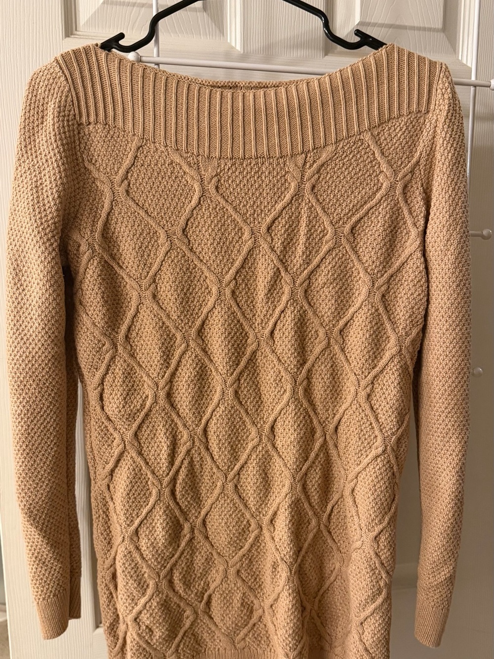 LOFT Women’s Cable Knit Boatneck Sweater - Tan
